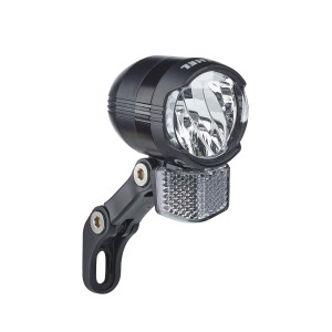 Фара передня Shiny 80 LUX SL LED з вмикачем, зі стояночними вогнями та сенсором для динамовтулки з виходом на задню фару в боксі BUCHEL